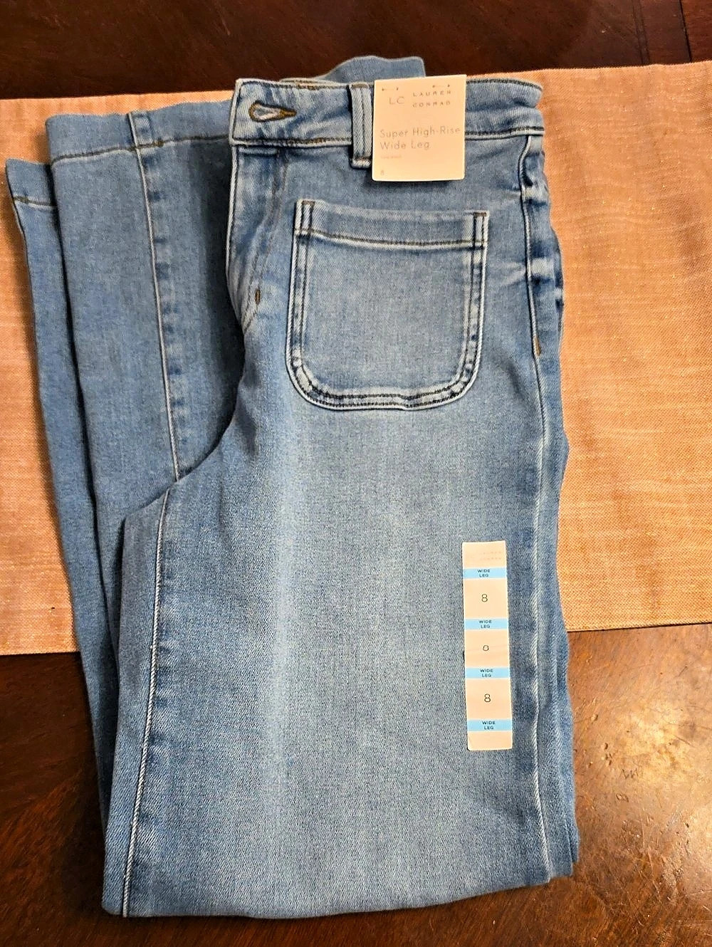 LC Lauren Conrad Super High-Rise Wide Leg Jeans Blue Size 8